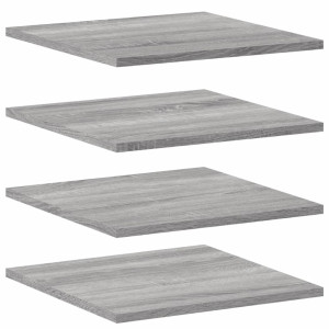 Estantes pared 4 uds madera ingeniería gris Sonoma 40x40x1.5 cm H