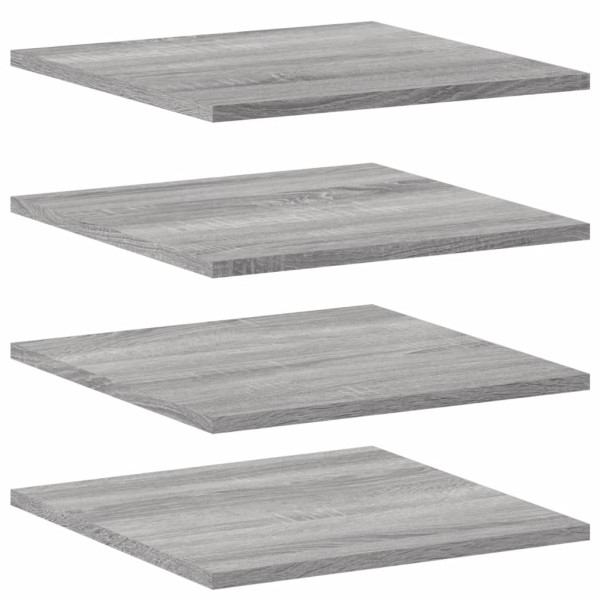 Prateleiras de parede 4pcs derivados de madeira cinzento sonoma M 2
