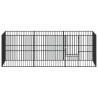 Parque para cães com 8 painéis aço galvanizado preto 4