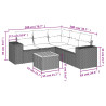 Set de muebles de jardín 6 pzas y cojines ratán sintético gris 3
