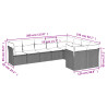 Set de muebles de jardín 9 pzas y cojines ratán sintético gris 3