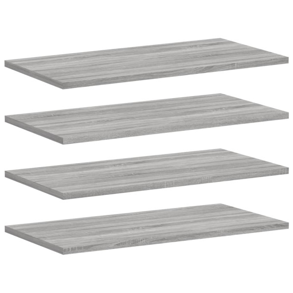 Estantes pared 4 uds madera ingeniería gris Sonoma 60x30x1.5 cm M 2