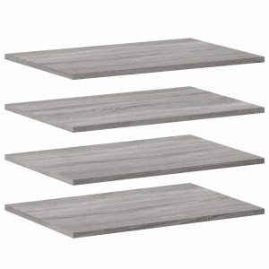 Estantes pared 4 uds madera ingeniería gris Sonoma 60x40x1.5 cm H