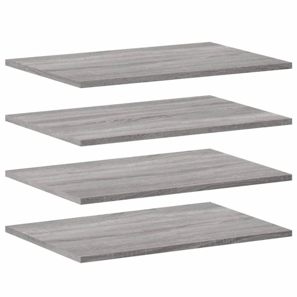Estantes pared 4 uds madera ingeniería gris Sonoma 60x40x1.5 cm M 2