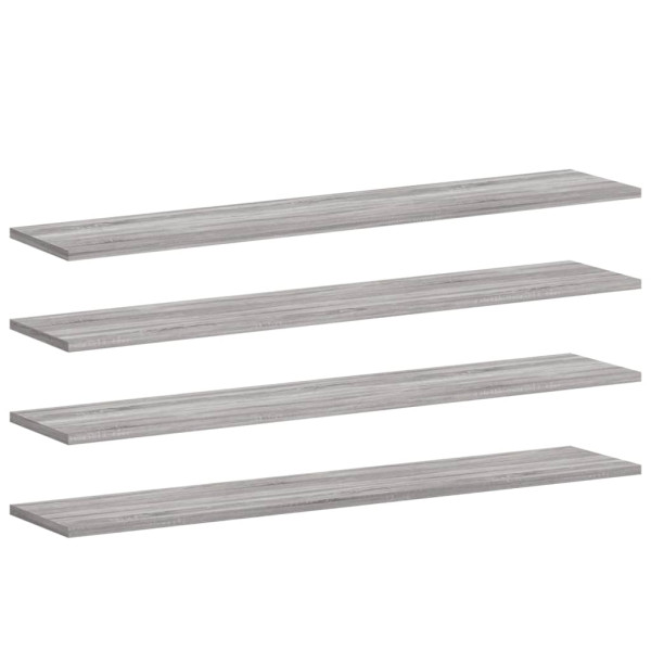 Estantes pared 4 uds madera ingeniería gris Sonoma 100x20x1.5cm M 2