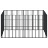 Parque para cães com 8 painéis aço galvanizado preto 4