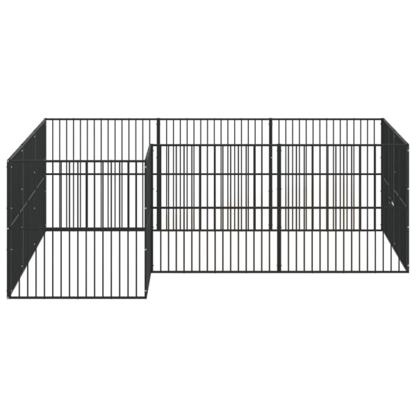 Corralito para perros con 12 paneles acero galvanizado negro M 5