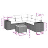 Set muebles de jardín 6 piezas y cojines ratán sintético negro 3