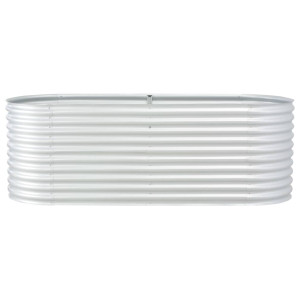 Canteiro elevado de jardim aço galvanizado 240x80x81cm prateado H