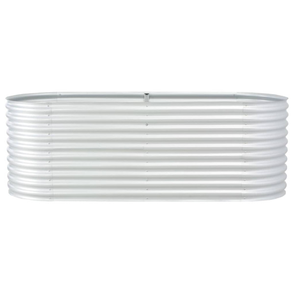 Canteiro elevado de jardim aço galvanizado 240x80x81cm prateado M 2