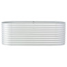 Canteiro elevado de jardim aço galvanizado 240x80x81cm prateado 2