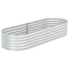 Canteiro elevado de jardim aço galvanizado 240x80x44cm prateado 1