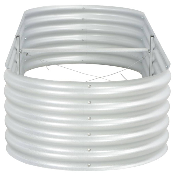 Canteiro elevado de jardim aço galvanizado 240x80x44cm prateado M 2