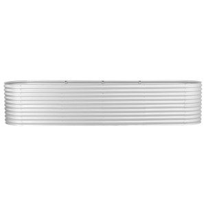 Arriate de acero galvanizado plateado 400x80x81 cm H