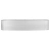 Canteiro elevado de jardim aço galvanizado 400x80x81cm prateado 2