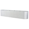 Canteiro elevado de jardim aço galvanizado 400x80x81cm prateado 3