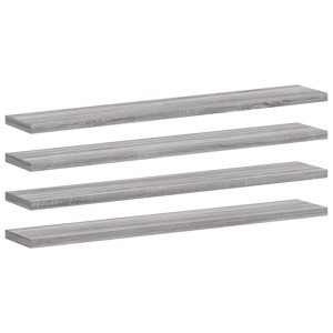 Estantes pared 4 uds madera ingeniería gris Sonoma 60x10x1.5 cm H