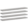 Estantes pared 4 uds madera ingeniería gris Sonoma 60x10x1.5 cm 2