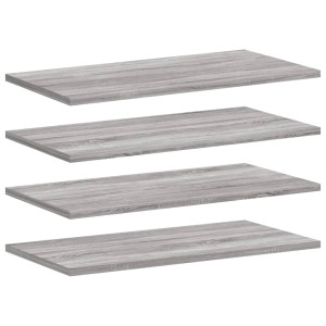 Estantes pared 4 uds madera ingeniería gris Sonoma 60x20x1.5 cm H