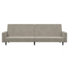 Sofá-cama de 2 lugares veludo cinzento-claro 5