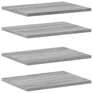 Estantes pared 4 uds madera ingeniería gris Sonoma 40x30x1.5 cm H
