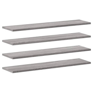 Estantes pared 4 uds madera ingeniería gris Sonoma 80x20x1.5 cm H