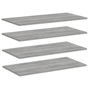Estantes pared 4 uds madera ingeniería gris Sonoma 80x40x1.5 cm H