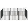 Parque para cães com 12 painéis aço galvanizado preto 5