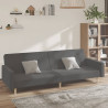 Sofá-cama de 2 lugares tecido cinzento-claro 1