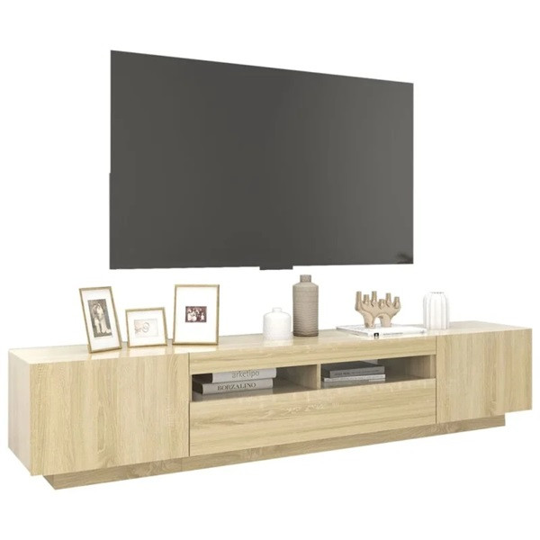 Móvel de TV com luzes LED 200x35x40 cm carvalho sonoma M 2
