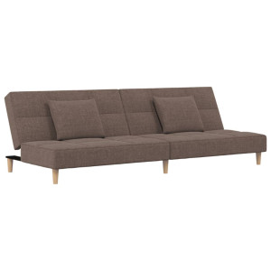 Sofá cama de 2 plazas con dos almohadas tela gris taupe H