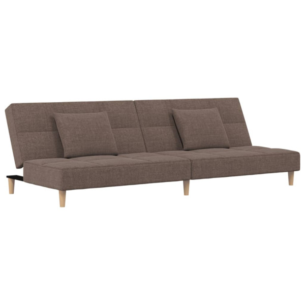 Sofá cama de 2 plazas con dos almohadas tela gris taupe M 2