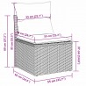 5 pcs conjunto sofás de jardim com almofadões vime PE preto 3