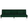 Sofá cama de 2 plazas con dos almohadas terciopelo verde oscuro 5