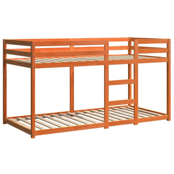 Litera de madera maciza de pino marrón cera 80x200 cm M 2