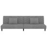 Sofá cama de 2 plazas con dos almohadas terciopelo gris claro 5
