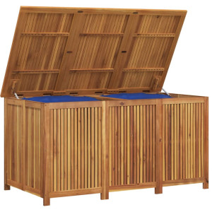 Caja de almacenaje de jardín madera maciza acacia 150x80x75 cm H