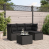 Set de muebles de jardín 5 pzas y cojines ratán sintético negro 1