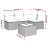 Set de muebles de jardín 5 pzas y cojines ratán sintético negro 3