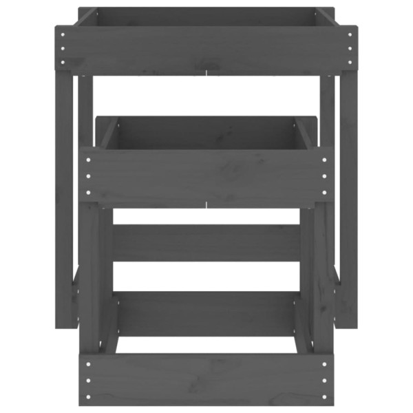 Mesas de areia 2 pcs madeira de pinho maciça cinzento M 5