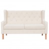 Conjunto de sofás 3 piezas tela blanco crema 4