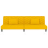 Sofá-cama 2 lugares com duas almofadas veludo amarelo 5