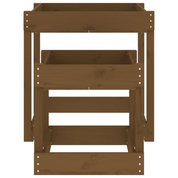 Mesas de areia 2 pcs madeira de pinho maciça castanho mel M 5