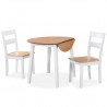 Conjunto de jantar 3 pcs MDF e seringueira branco 1