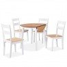 Juego de comedor de MDF y madera de caucho 5 piezas blanco 1