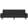 Sofá-cama de 2 lugares veludo preto 5
