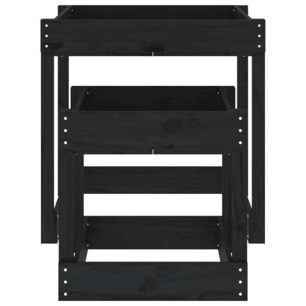 Mesas de arena 2 uds madera maciza de pino negro M 5