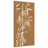 Adorno de pared de jardín acero corten diseño bambú 105x55 cm 2