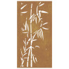 Adorno de pared de jardín acero corten diseño bambú 105x55 cm 4