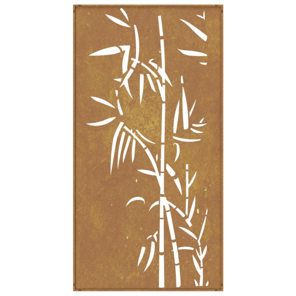 Adorno de pared de jardín acero corten diseño bambú 105x55 cm M 5